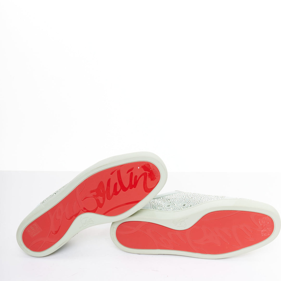 CHRISTIAN LOUBOUTIN Louis Junior Strass Flat Opalina Chrysolite sneaker EU43