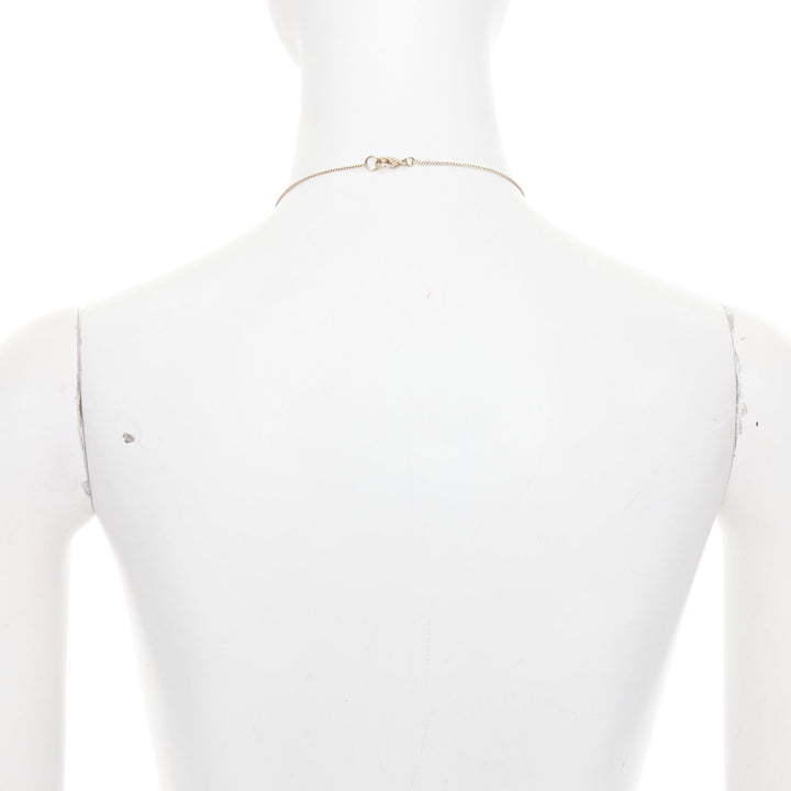 CHANEL B21S champagne gold tone CC logo clasp locket pendent necklace