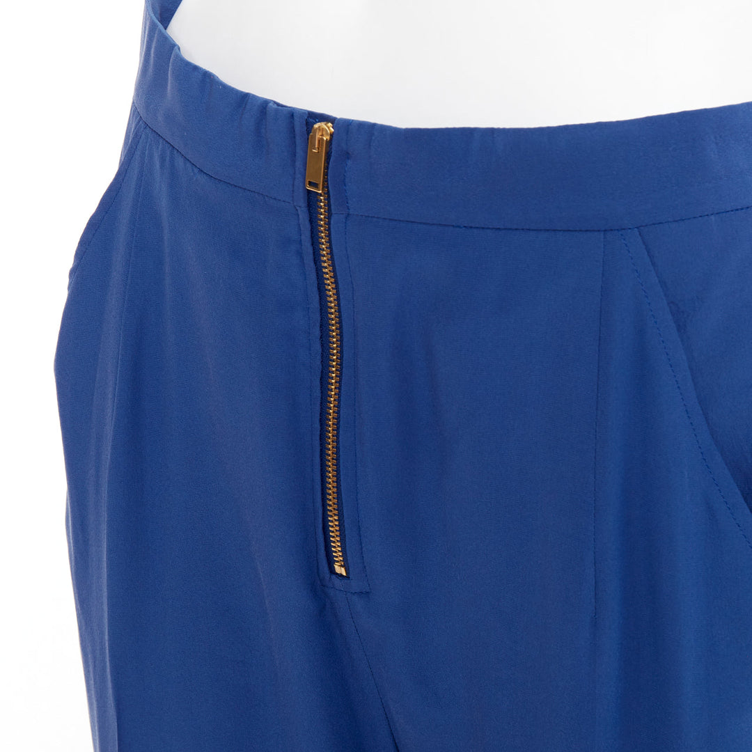 OLD CELINE Phoebe Philo French blue silky half zip tapered pants FR34 XS