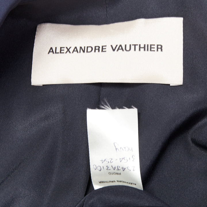 ALEXANDRE VAUTHIER navy blue smooth wool structured oversized boxy blazer jacket