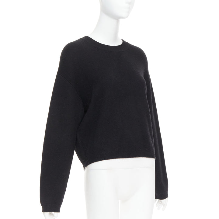CHRISTIAN DIOR JADIOR 8 black cashmere blend pullover sweater FR36 S