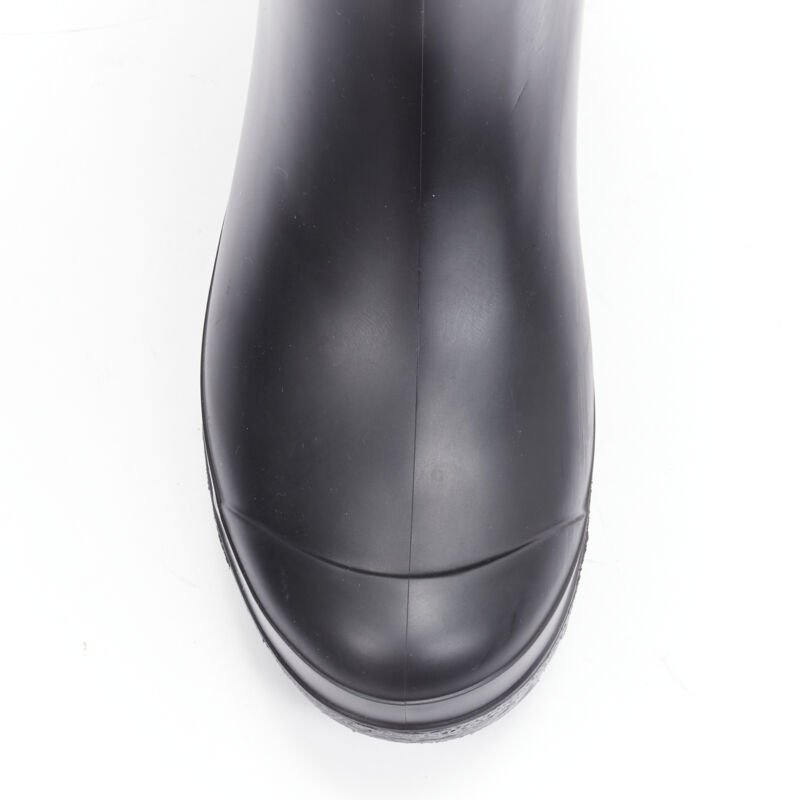 MONCLER red black plaid check black rubber wellington rain boots EU39