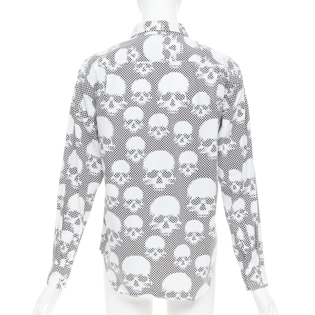 COMME DES GARCONS HOMME PLUS 2011 blue skeleton skull patchwork shirt XS