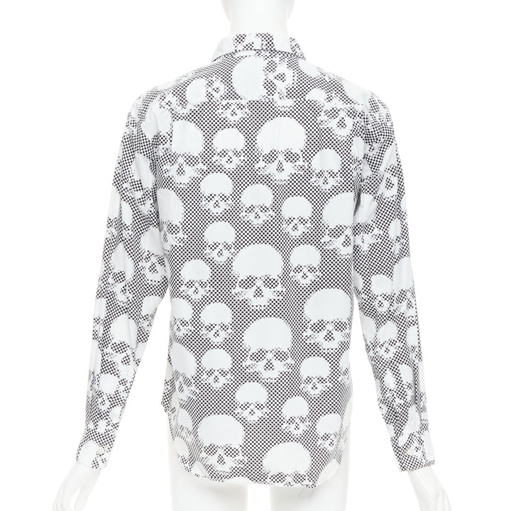 COMME DES GARCONS HOMME PLUS 2011 blue skeleton skull patchwork shirt XS