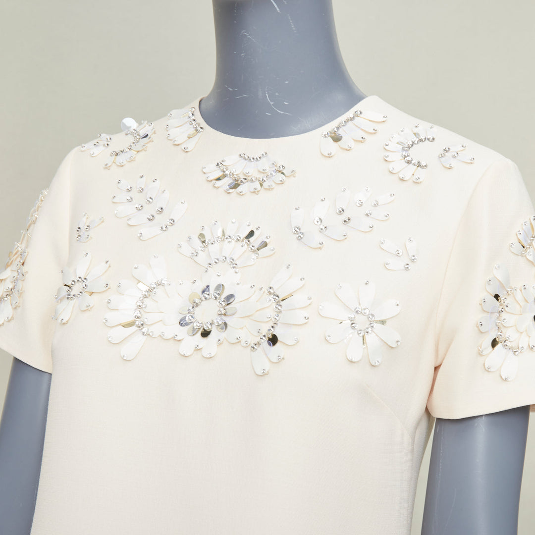 VALENTINO 2021 Bridal San Gallo ivory floral crystal dress IT40 S Meghan Markle