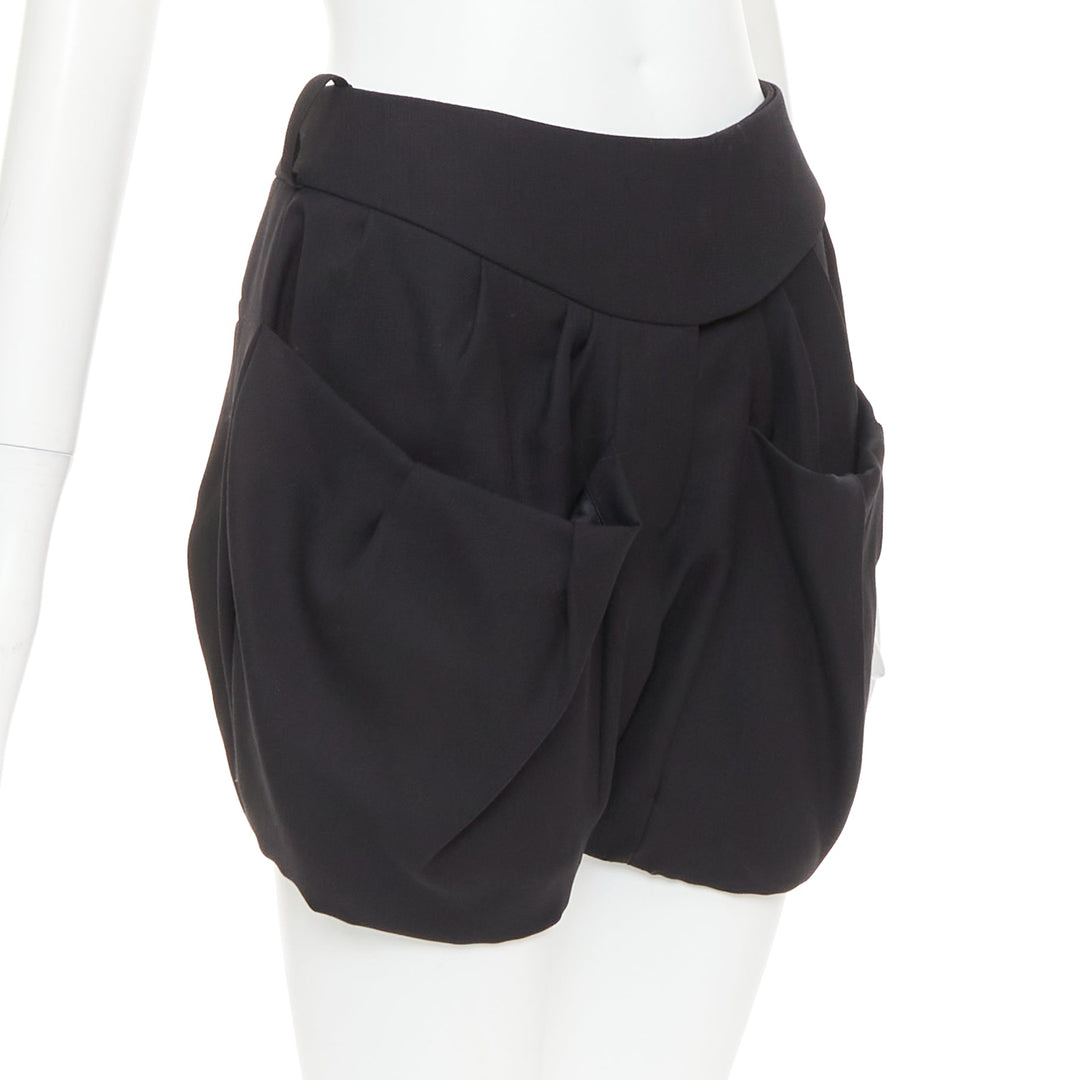 ALEXANDRE VAUTHIER COUTURE AW2019 Runway black darted pocket balloon shorts