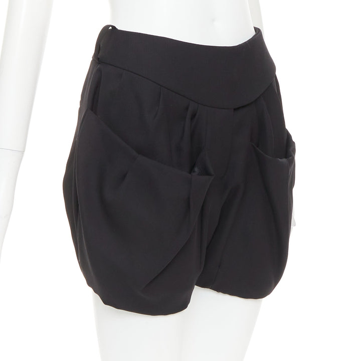 ALEXANDRE VAUTHIER COUTURE AW2019 Runway black darted pocket balloon shorts