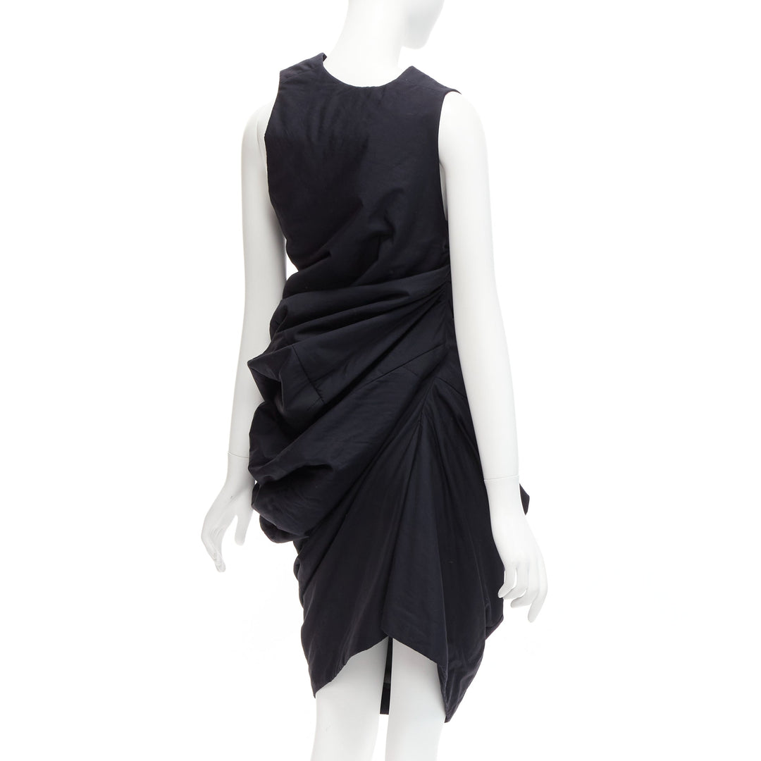 runway COMME DES GARCONS 1997 Lumps Bumps black circle cut asymmetric dress S