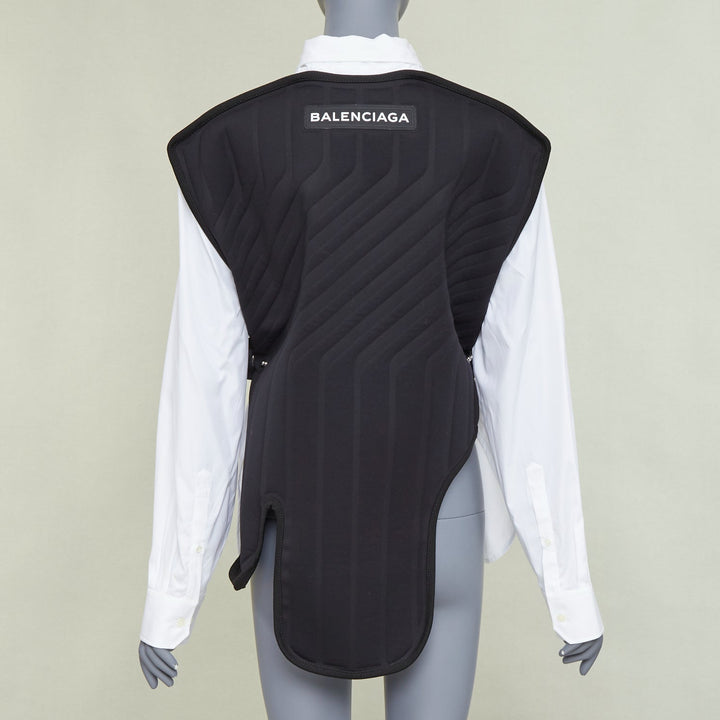 BALENCIAGA DEMNA 2017 Car Mat black padded white deconstructed shirt FR36 S