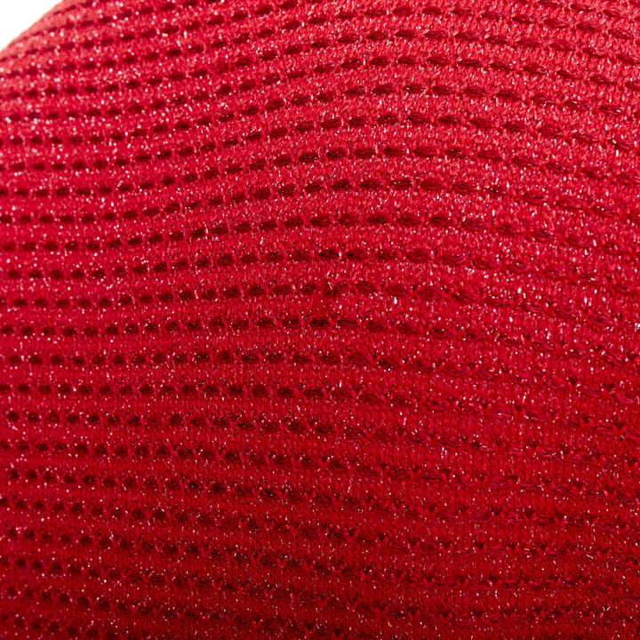 ST JOHN COUTURE red metallic tweed knit crystal buttons peplum blazer US6 M
