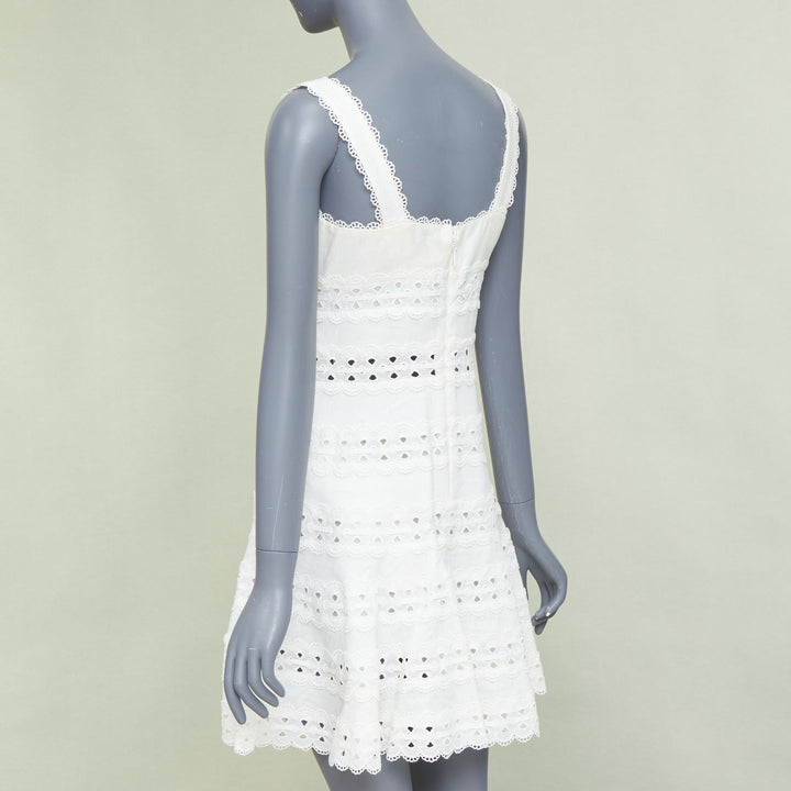 ZIMMERMANN white 100% linen embroidered anglais cotton sundress Sz.2 M