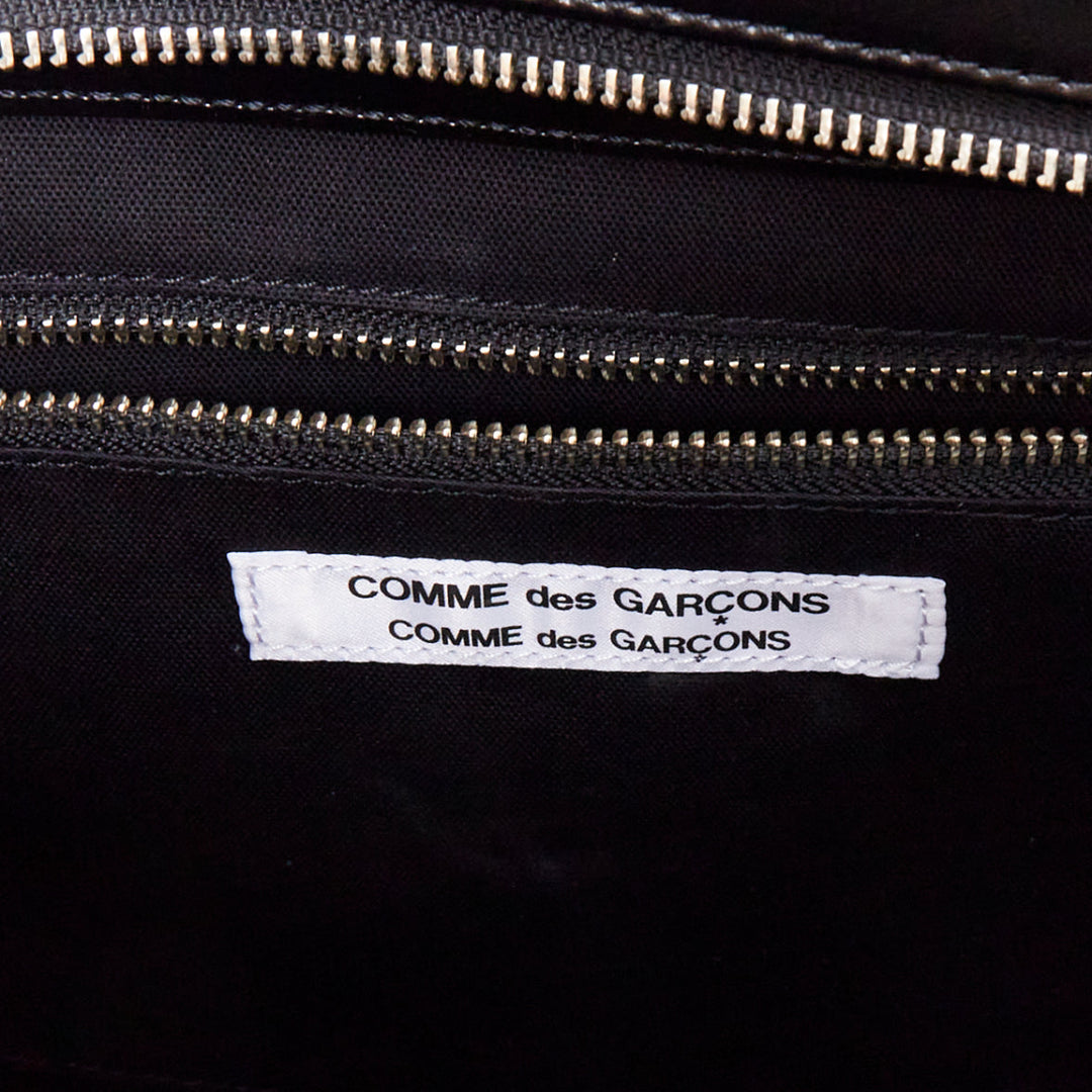 COMME DES GARCONS CDG black buffed faux leather foldover duffle bag