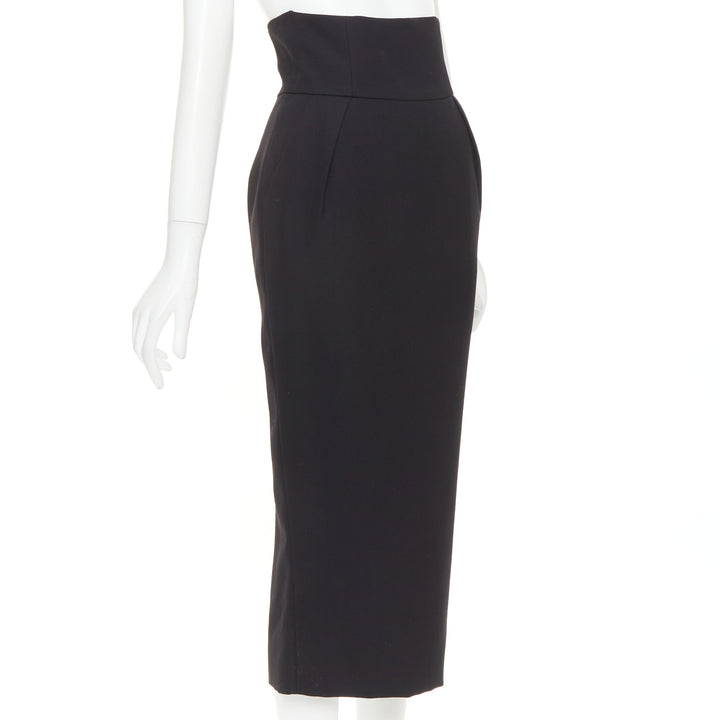 ALEXANDRE VAUTHIER COUTURE AW2019 Runway black grain de poudre high waist skirt