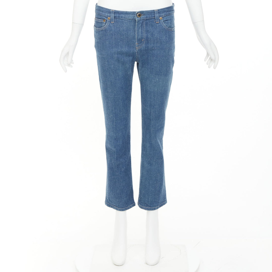 OLD CELINE 2011 Phoebe Philo  Triomphe button mid waist cropped leg jeans FR38 M