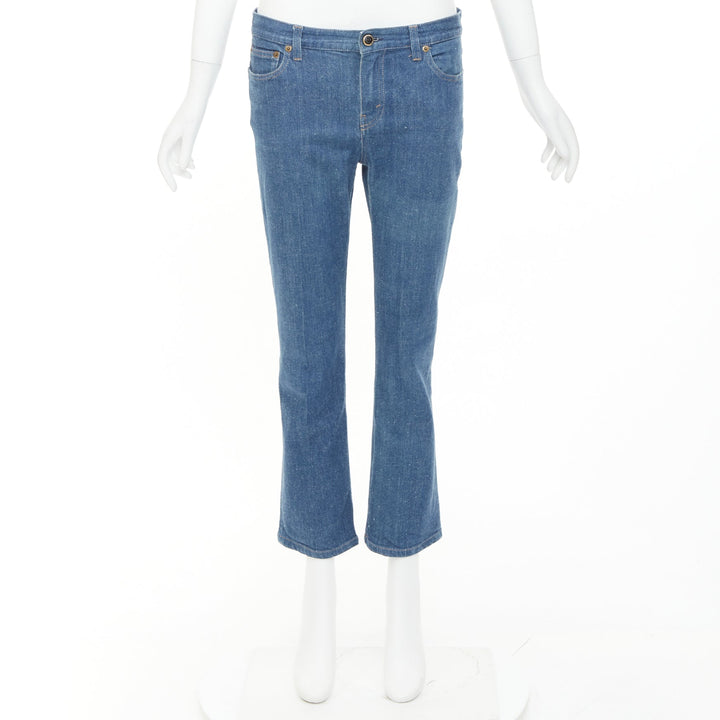 OLD CELINE 2011 Phoebe Philo  Triomphe button mid waist cropped leg jeans FR38 M