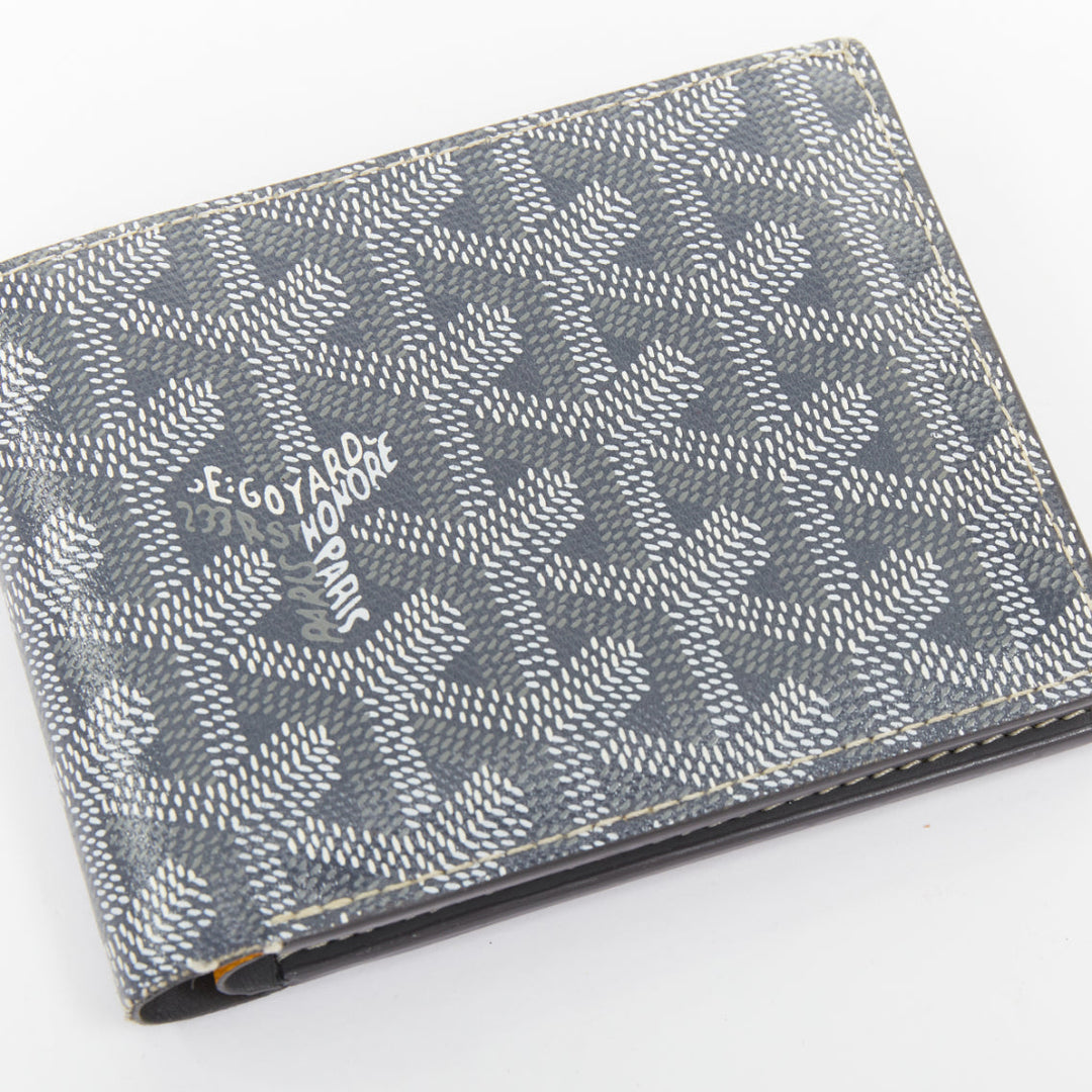 GOYARD Victoire grey Goyardine coated canvas monogram bifold credit card wallet