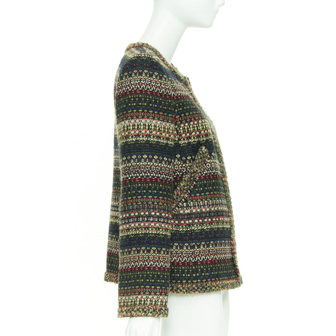 CHANEL 15A Runway Paris-Salzburg  Lesage Tyrolean tweed button jacket FR42 XL