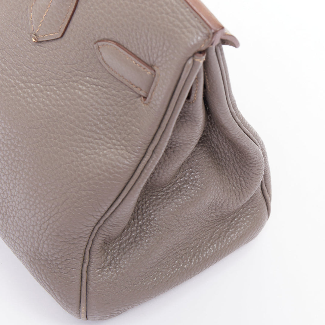 rare HERMES Jean Paul Gaultier Birkin 30 Club grey leather top handle bag