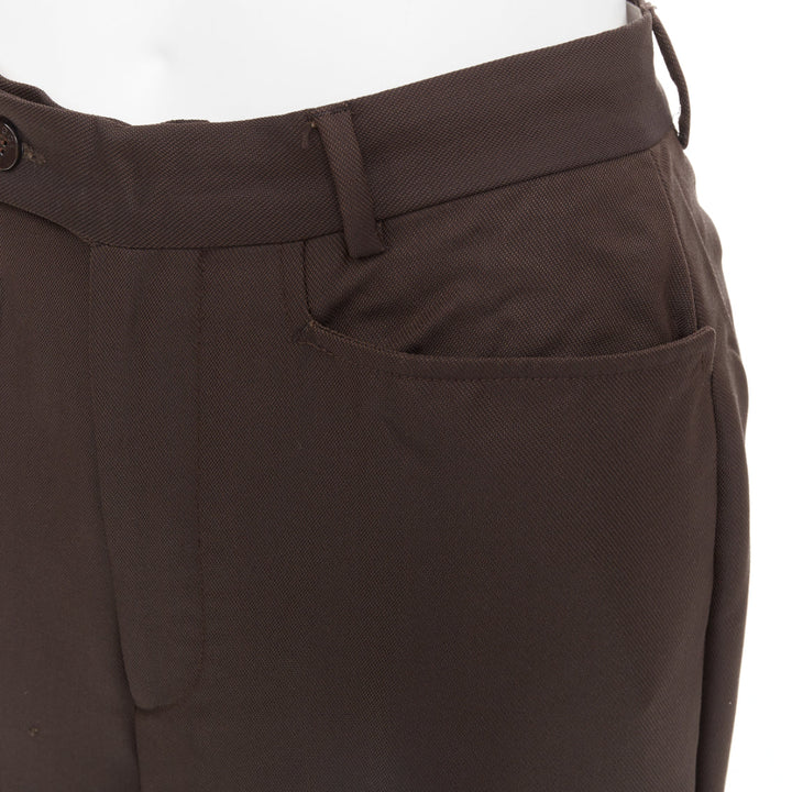 GUCCI Tom Ford chocolate brown curved pocket high waist flare trousers IT40 S