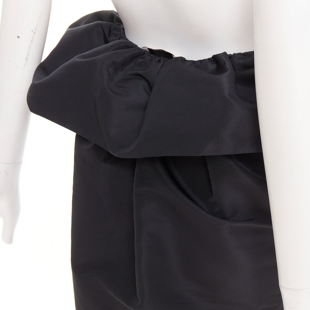 ALEXANDRE VAUTHIER COUTURE black taffeta voluminous peplum side split skirt