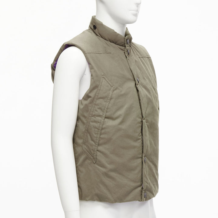 DER SAMMLER khaki weatherproof ventile cotton padded puffer vest jacket EU48 M