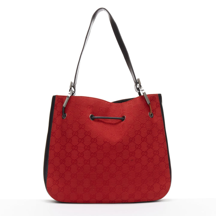 Female mannequin wearing Gucci Red Fabric Women Bag in Size  | Available at JHROP