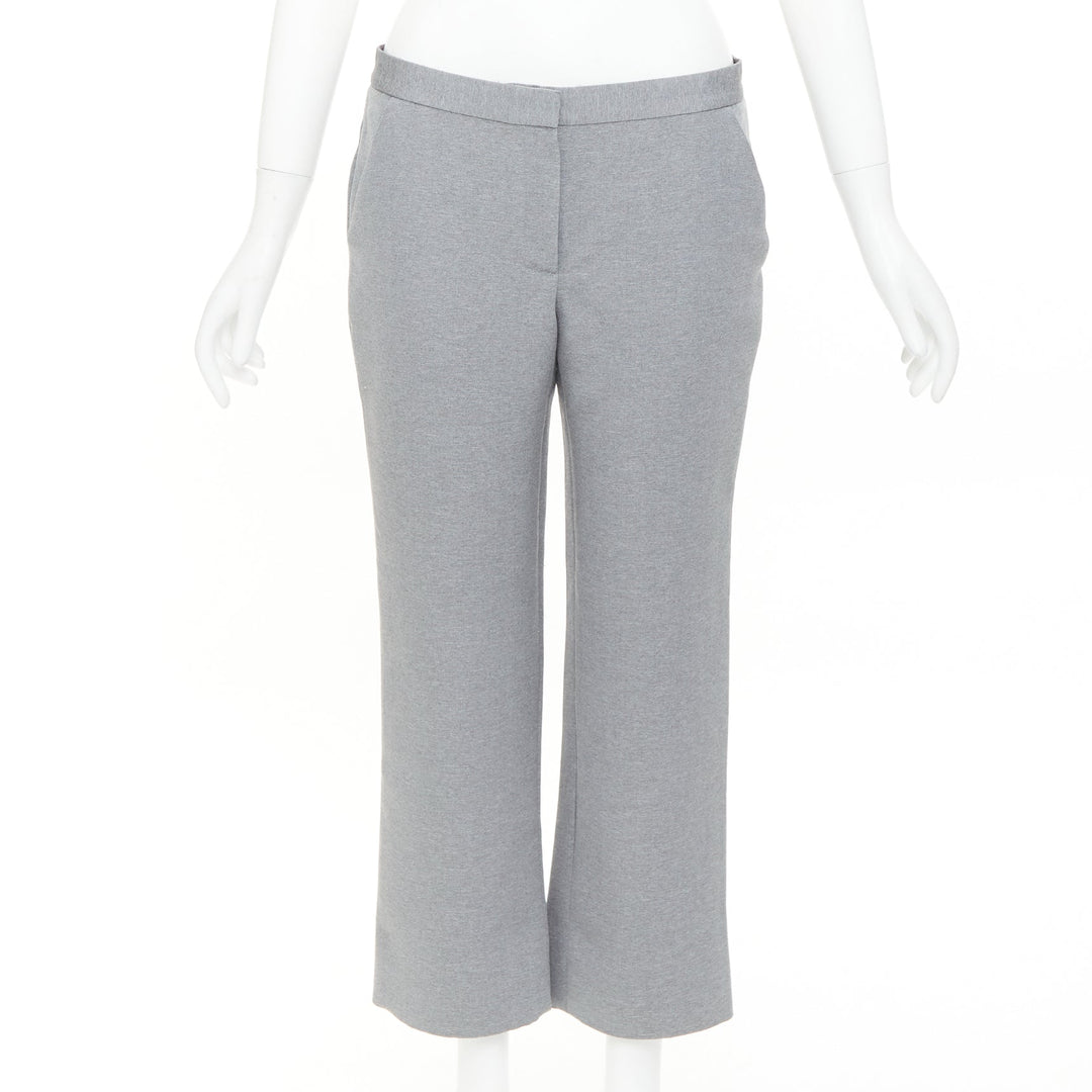 THE ROW grey polyamide silk low waist darted cropped harem pants US4 XXS