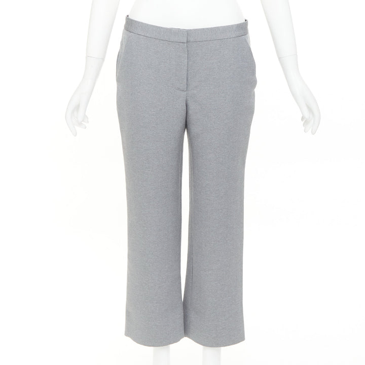 THE ROW grey polyamide silk low waist darted cropped harem pants US4 XXS