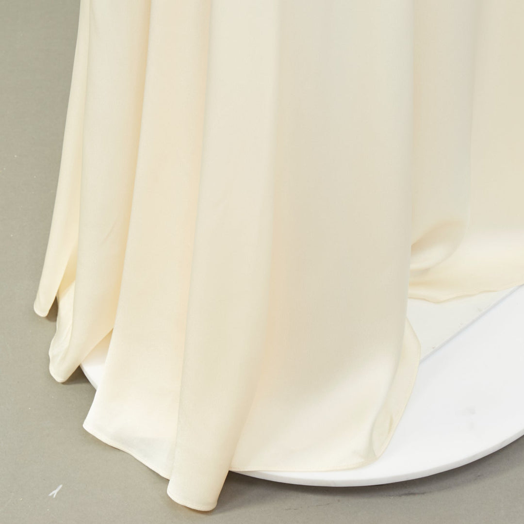 ROSETTA GETTY cream fluid satin woven palazzo utility wide leg pants US8 L
