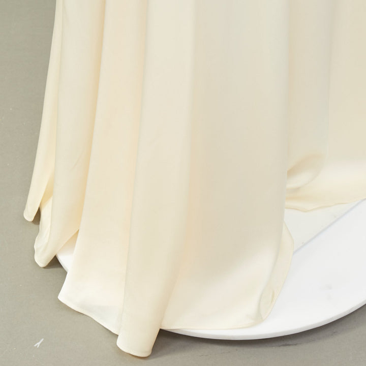 ROSETTA GETTY cream fluid satin woven palazzo utility wide leg pants US8 L