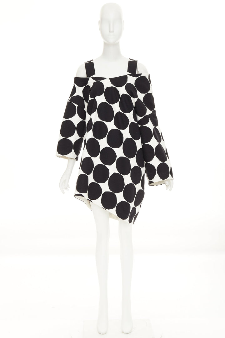 JUNYA WATANABE MARIMEKKO 2018 Runway black white polka dot asymmetric dress XS