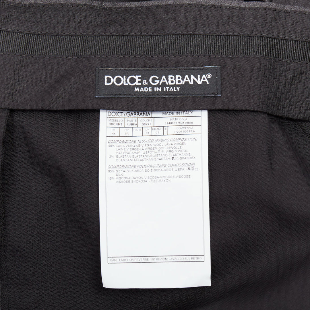 DOLCE GABBANA grey virgin wool blend mid waist cropped dress trousers IT44 XS