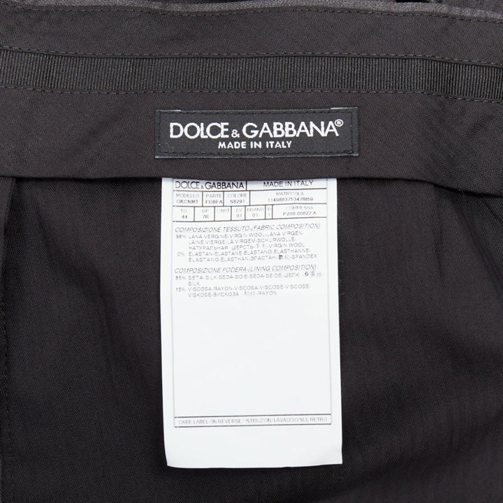 DOLCE GABBANA grey virgin wool blend mid waist cropped dress trousers IT44 XS
