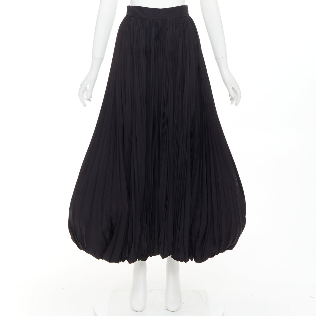 rare ALEXANDRE VAUTHIER COUTURE black pleated voluminous bubble hem skirt