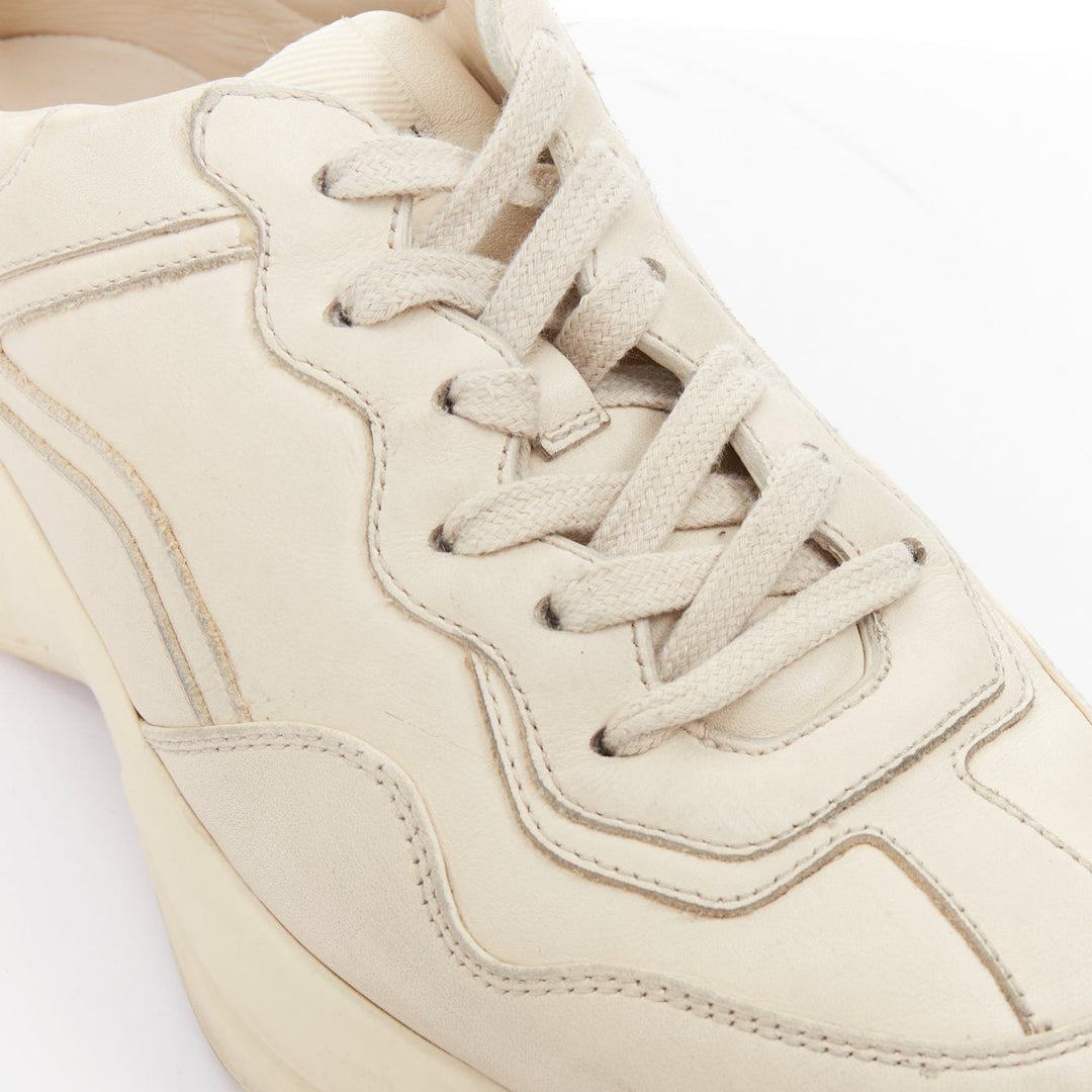 GUCCI Alessandro Michele Rhyton cream leather lace up chunky dad sneakers EU37
