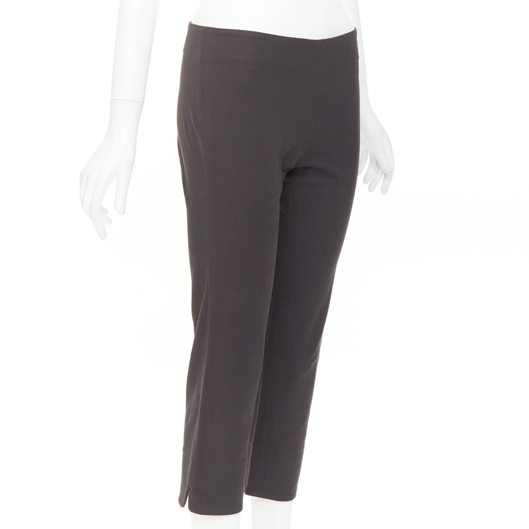 THE ROW charcoal grey cotton blend low waist cropped minimalist legging pantsXS