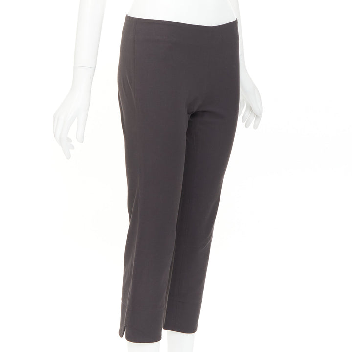 THE ROW charcoal grey cotton blend low waist cropped minimalist legging pantsXS