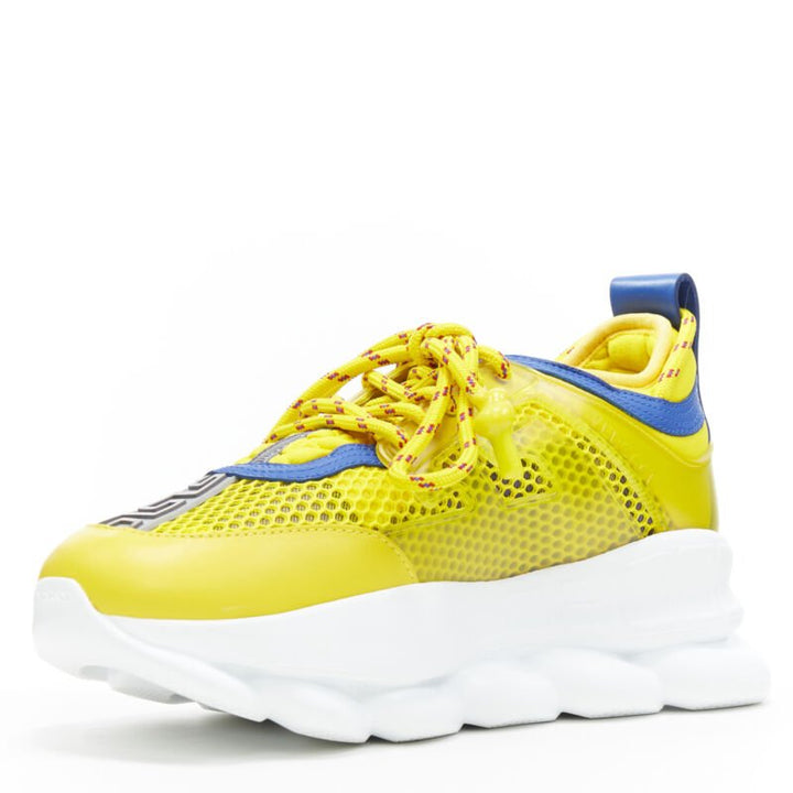 VERSACE Chain Reaction yellow blue low top chunky sole dad sneaker EU35.5