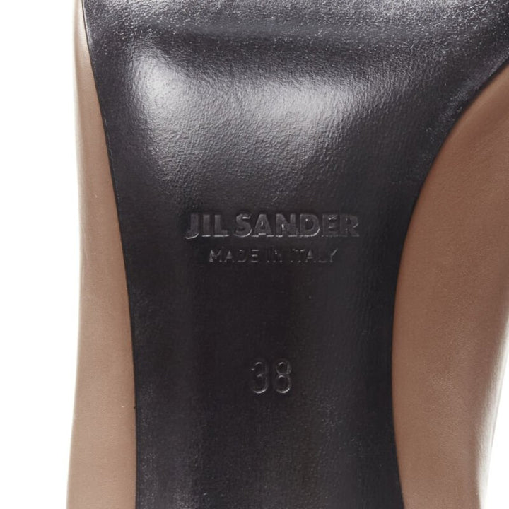 JIL SANDER Brady 70 nude beige gold anklet bangle point toe pump EU38