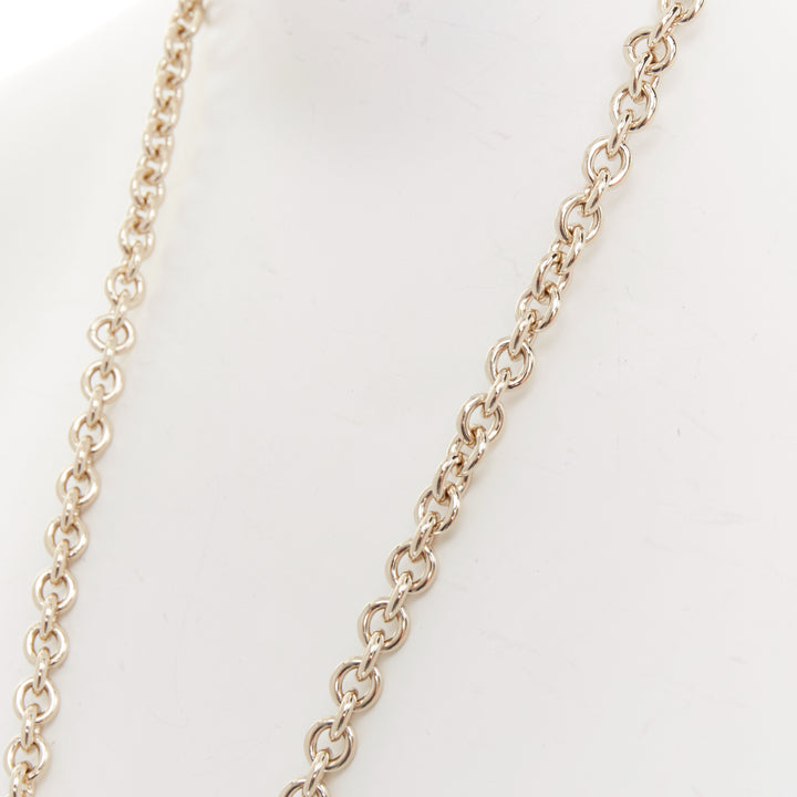 CHANEL B22C AB7531 Giant Heart Locket gold plated CC locket long chain necklace