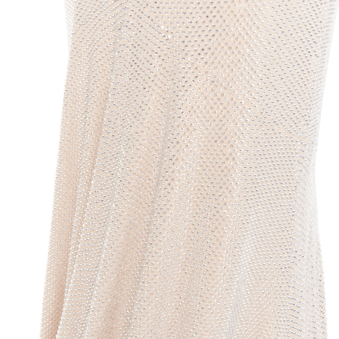 ALEXANDRE VAUTHIER Bridal ivory nude diamond strass crystal long gown dress