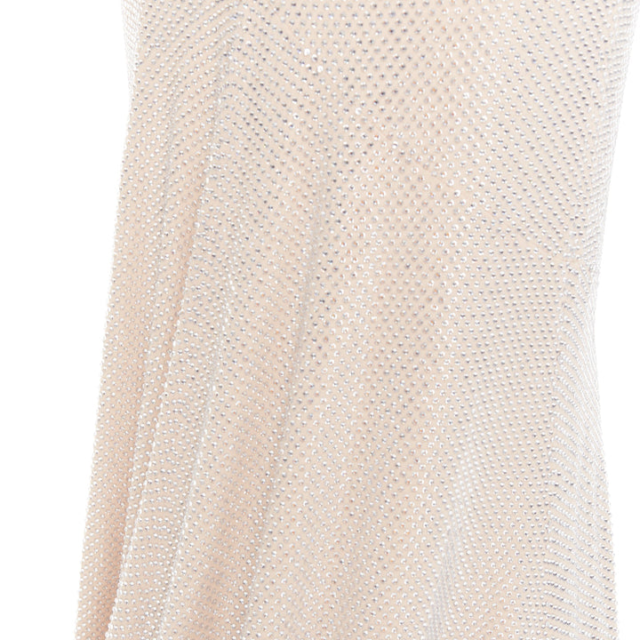 ALEXANDRE VAUTHIER Bridal ivory nude diamond strass crystal long gown dress