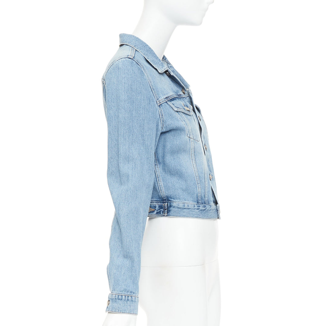 ACNE STUDIOS 2022 Tag LT Vintage blue denim washed Trompe Loeil jacket FR36 S