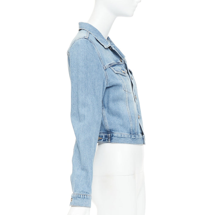 ACNE STUDIOS 2022 Tag LT Vintage blue denim washed Trompe Loeil jacket FR36 S