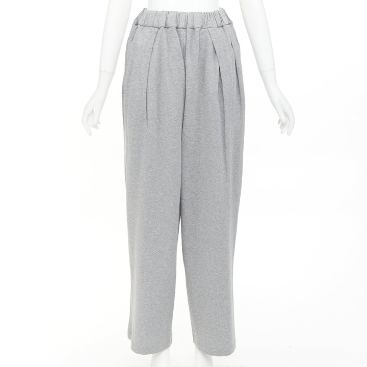 LOEWE Paula's Ibiza grey cotton anagram embroidered balloon cropped pants XS