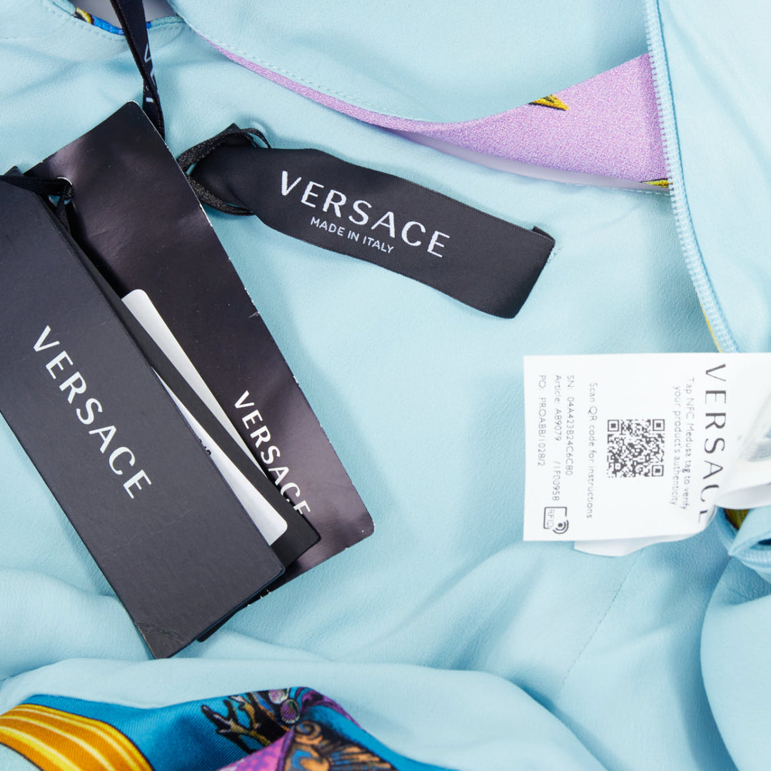 rare VERSACE 2021 Runway Tresor de la Mer blue starfish flutter skirt IT40 S