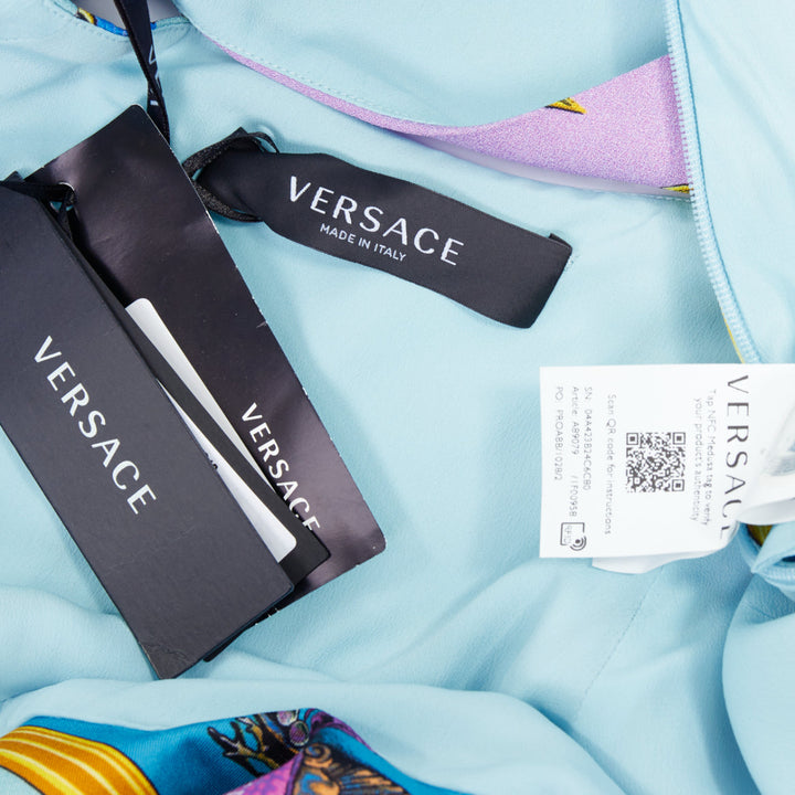 rare VERSACE 2021 Runway Tresor de la Mer blue starfish flutter skirt IT40 S