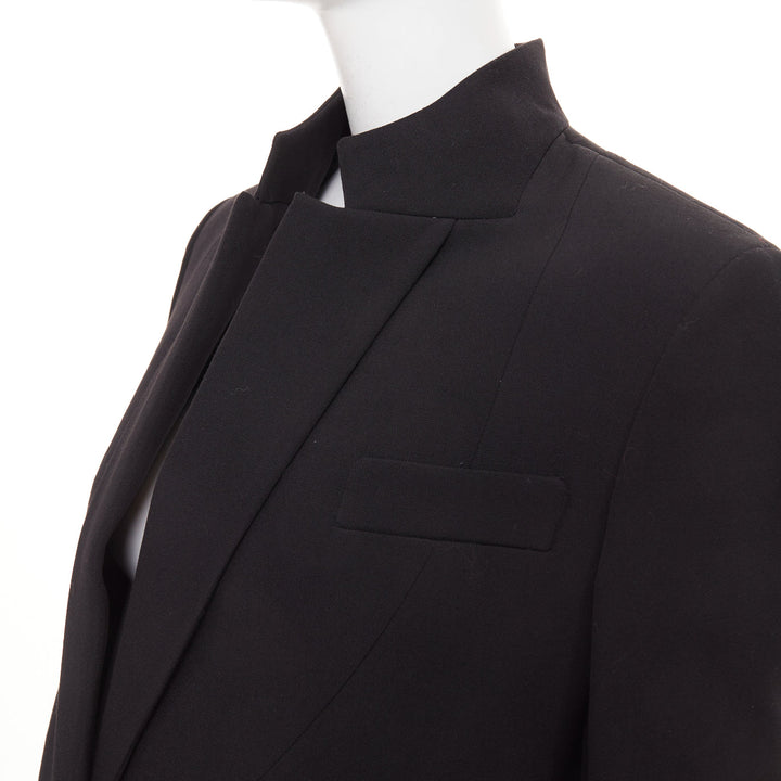 GIVENCHY black wool belted high low tailcoat jacket IT40 S