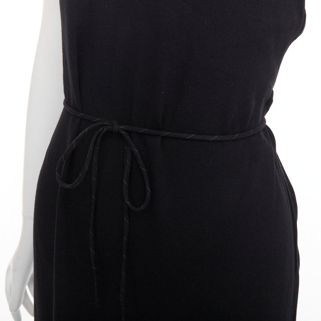 REFORMATION black viscose blend tie waist open back midi dress M