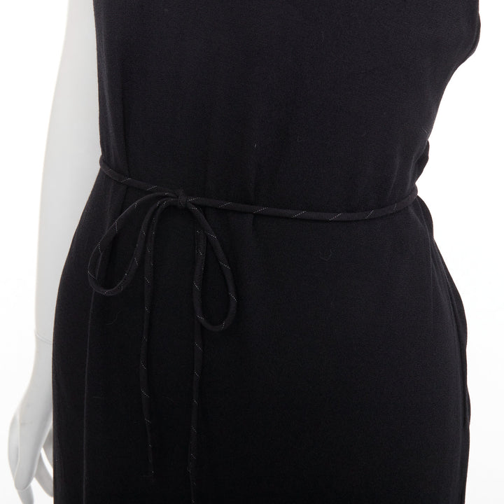 REFORMATION black viscose blend tie waist open back midi dress M